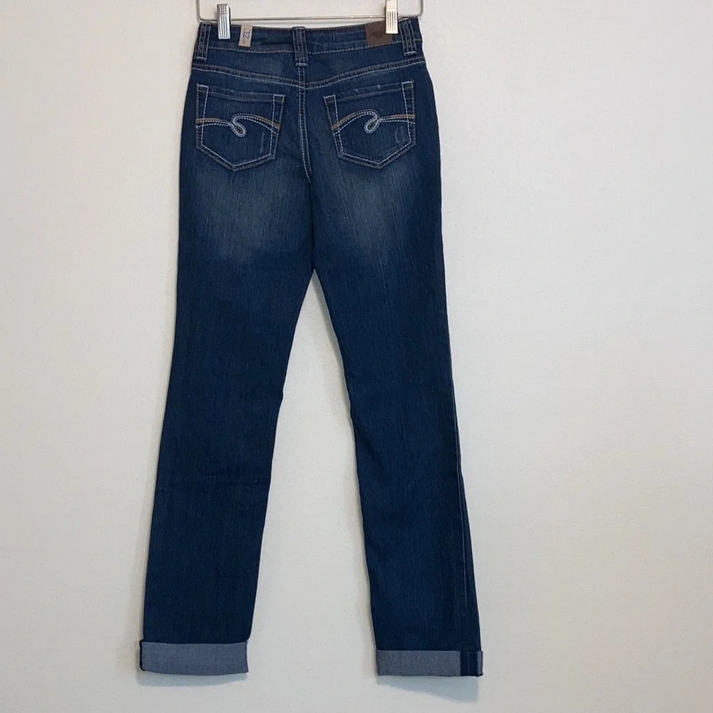 NWT girls size 12 12R Simply Low Skinny boyfriend blue jeans cuffed